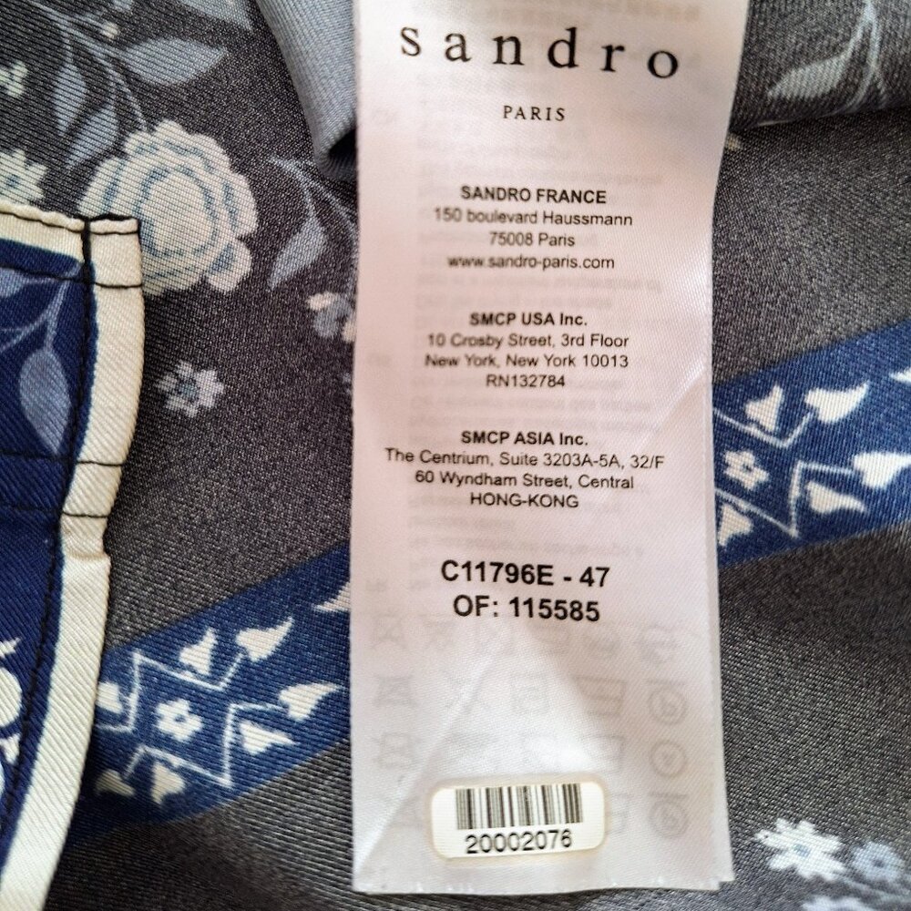 Sandro PARIS - the KIM floral print shirt, 100% Silk - Picture 9 of 11